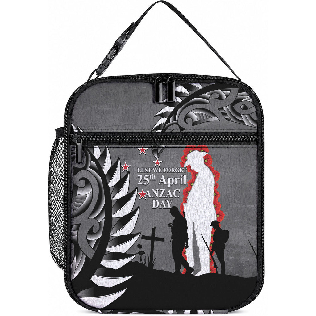 New Zealand ANZAC Day Lunch Bag 25th April Silver Fern With Poppy