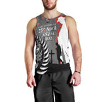 New Zealand ANZAC Day Men Tank Top 25th April Silver Fern With Poppy