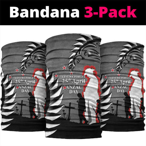 New Zealand ANZAC Day Neck Gaiter 25th April Silver Fern With Poppy - Aussie Hoodie