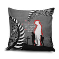New Zealand ANZAC Day Pillow Cover 25th April Silver Fern With Poppy - Aussie Hoodie