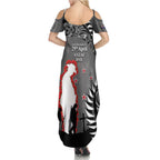 New Zealand ANZAC Day Summer Maxi Dress 25th April Silver Fern With Poppy