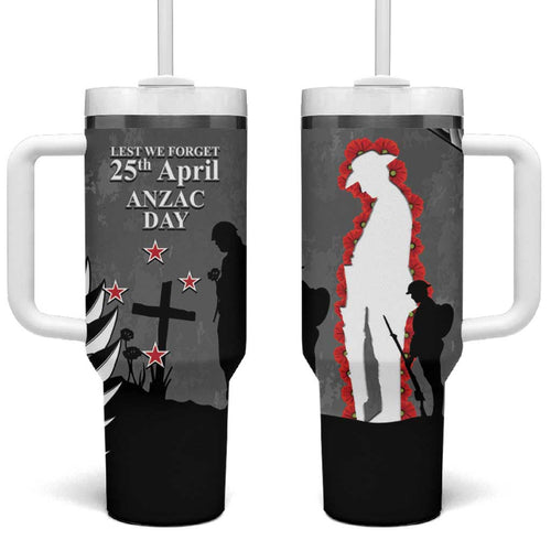 New Zealand ANZAC Day Tumbler With Handle 25th April Silver Fern With Poppy