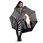 New Zealand ANZAC Day Umbrella 25th April Silver Fern With Poppy - Aussie Hoodie