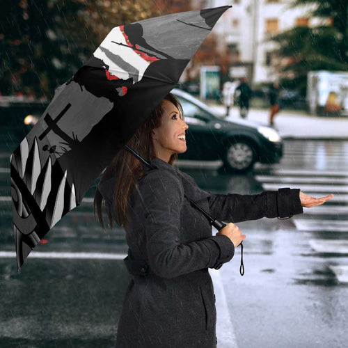 New Zealand ANZAC Day Umbrella 25th April Silver Fern With Poppy - Aussie Hoodie