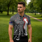 New Zealand ANZAC Day Zipper Polo Shirt 25th April Silver Fern With Poppy - Aussie Hoodie