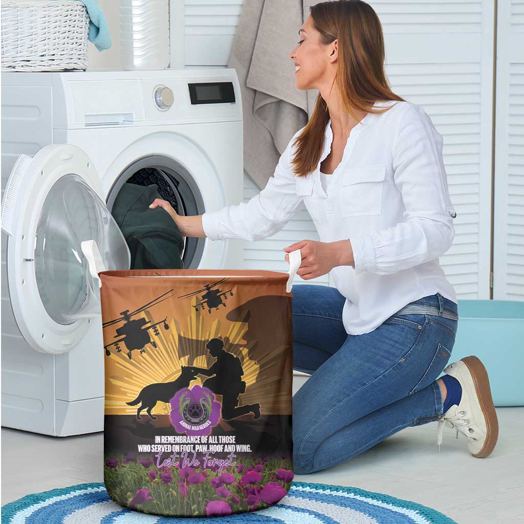 Animal War Heroes Australia ANZAC Day Laundry Basket We Will Always Remember Them