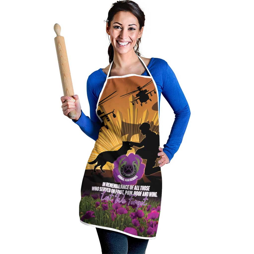 Animal War Heroes Australia ANZAC Day Apron We Will Always Remember Them
