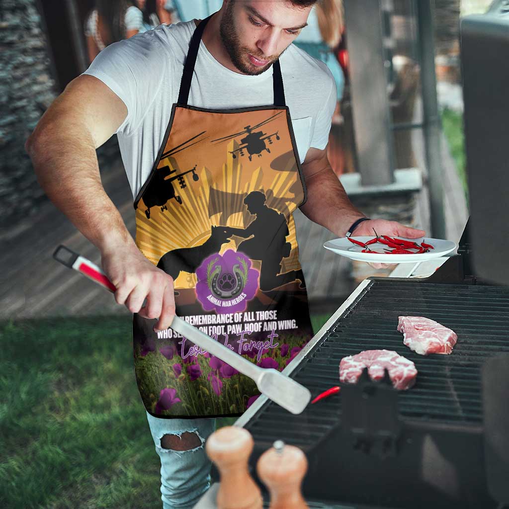Animal War Heroes Australia ANZAC Day Apron We Will Always Remember Them