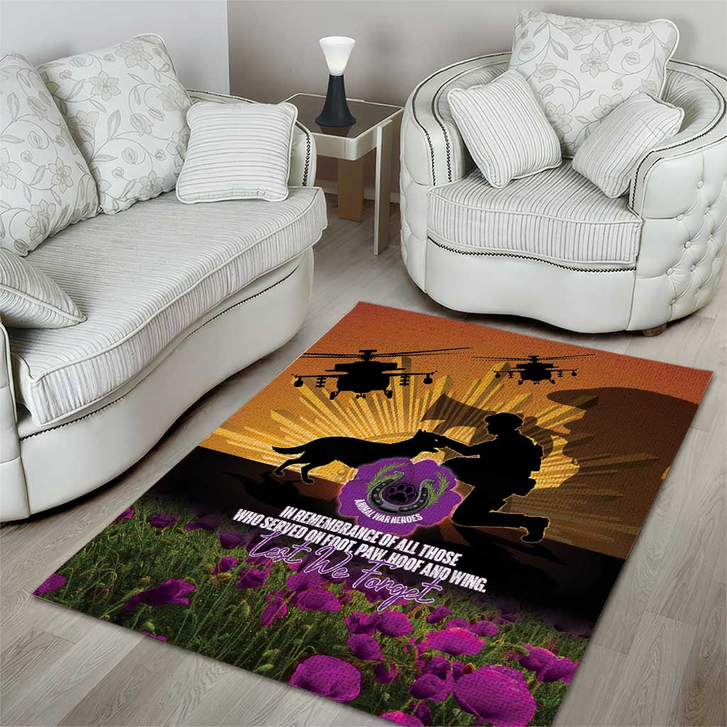 Animal War Heroes Australia ANZAC Day Area Rug We Will Always Remember Them