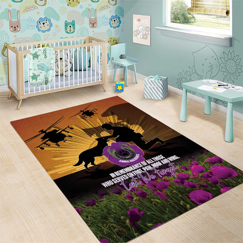 Animal War Heroes Australia ANZAC Day Area Rug We Will Always Remember Them
