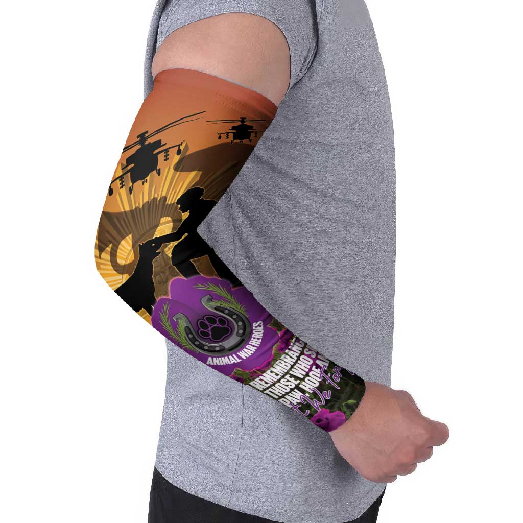 Animal War Heroes Australia ANZAC Day Arm Sleeves We Will Always Remember Them