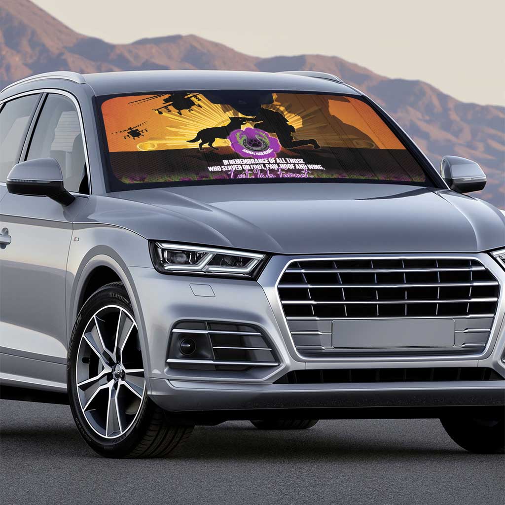 Animal War Heroes Australia ANZAC Day Auto Sun Shade We Will Always Remember Them