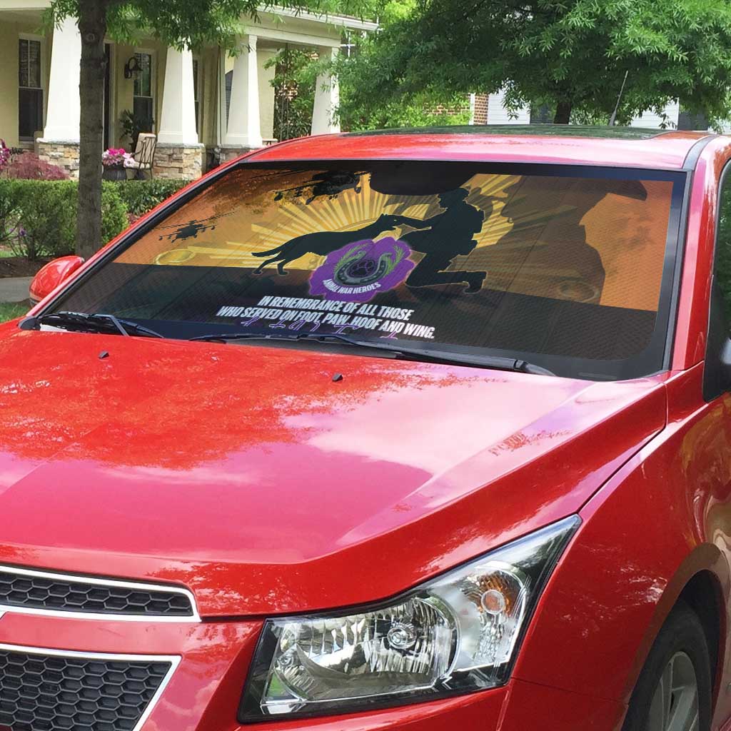 Animal War Heroes Australia ANZAC Day Auto Sun Shade We Will Always Remember Them
