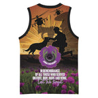 Animal War Heroes Australia ANZAC Day Basketball Jersey We Will Always Remember Them