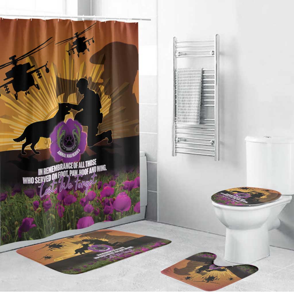 Animal War Heroes Australia ANZAC Day Bathroom Set We Will Always Remember Them