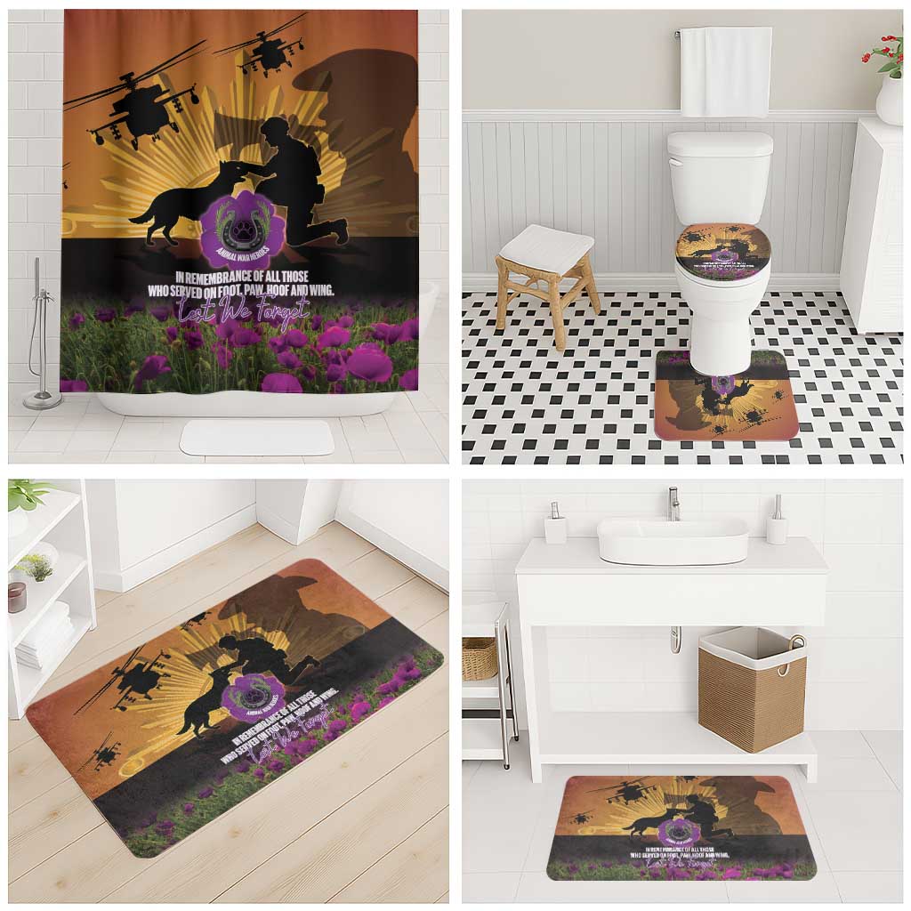 Animal War Heroes Australia ANZAC Day Bathroom Set We Will Always Remember Them