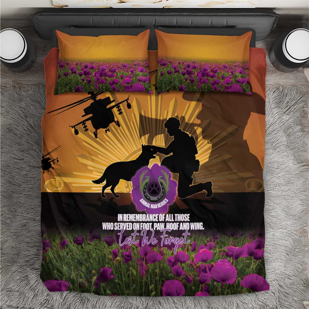 Animal War Heroes Australia ANZAC Day Bedding Set We Will Always Remember Them