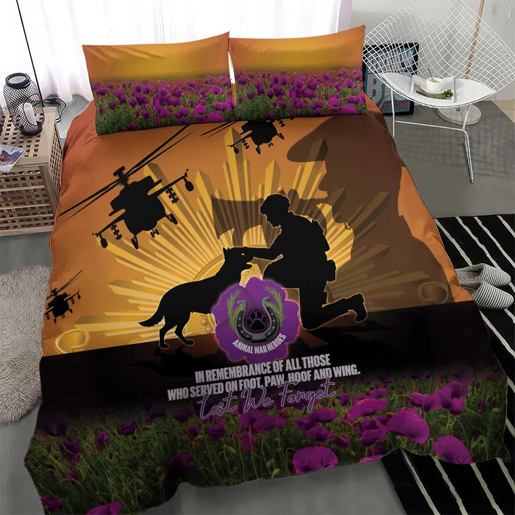 Animal War Heroes Australia ANZAC Day Bedding Set We Will Always Remember Them