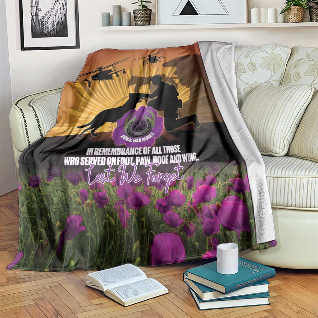 Animal War Heroes Australia ANZAC Day Blanket We Will Always Remember Them