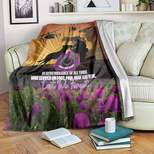 Animal War Heroes Australia ANZAC Day Blanket We Will Always Remember Them