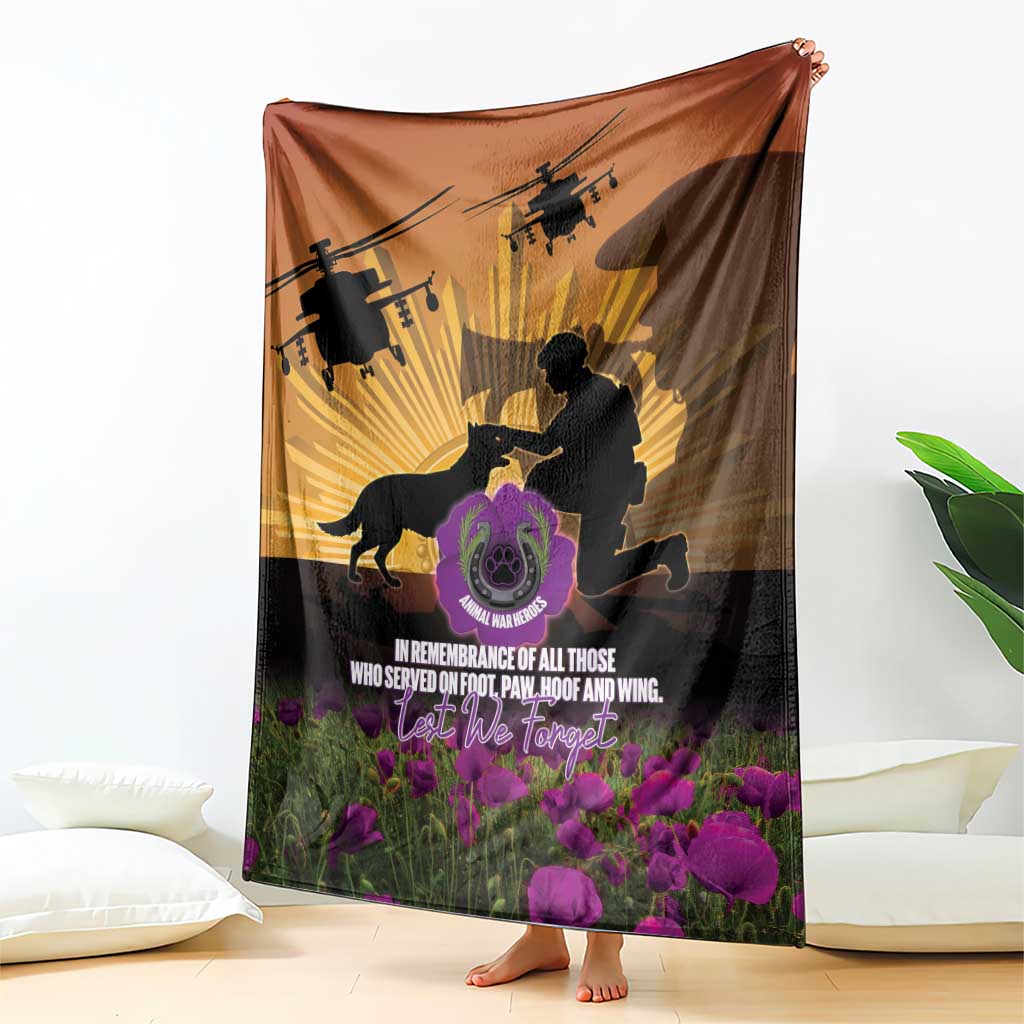 Animal War Heroes Australia ANZAC Day Blanket We Will Always Remember Them