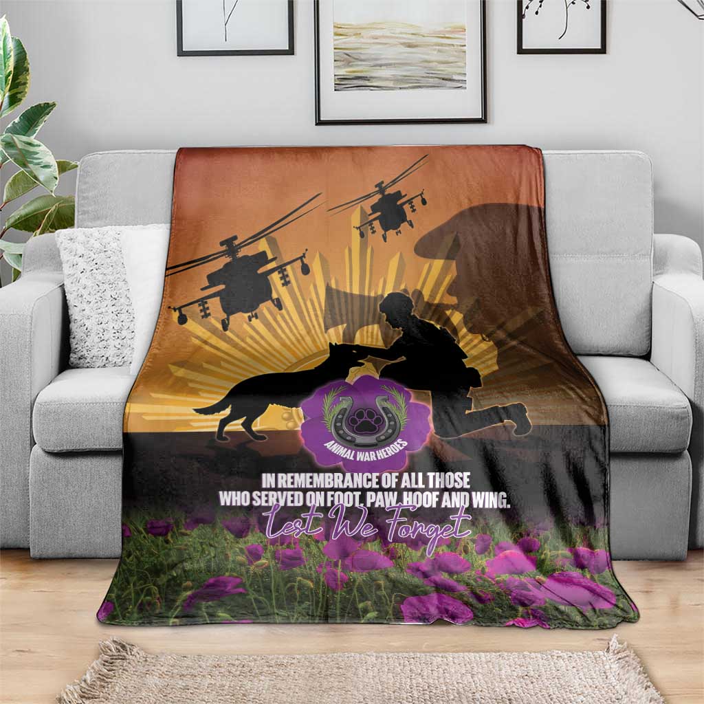 Animal War Heroes Australia ANZAC Day Blanket We Will Always Remember Them