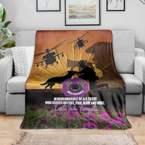 Animal War Heroes Australia ANZAC Day Blanket We Will Always Remember Them