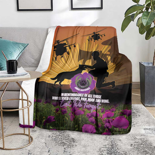 Animal War Heroes Australia ANZAC Day Blanket We Will Always Remember Them