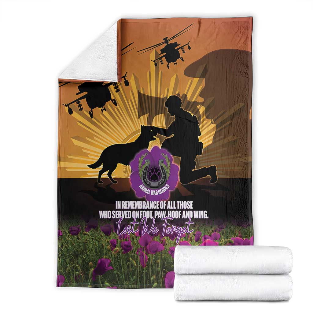 Animal War Heroes Australia ANZAC Day Blanket We Will Always Remember Them