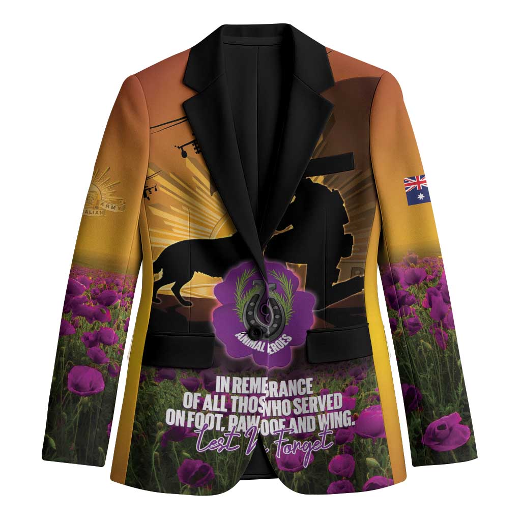 Animal War Heroes Australia ANZAC Day Blazer We Will Always Remember Them