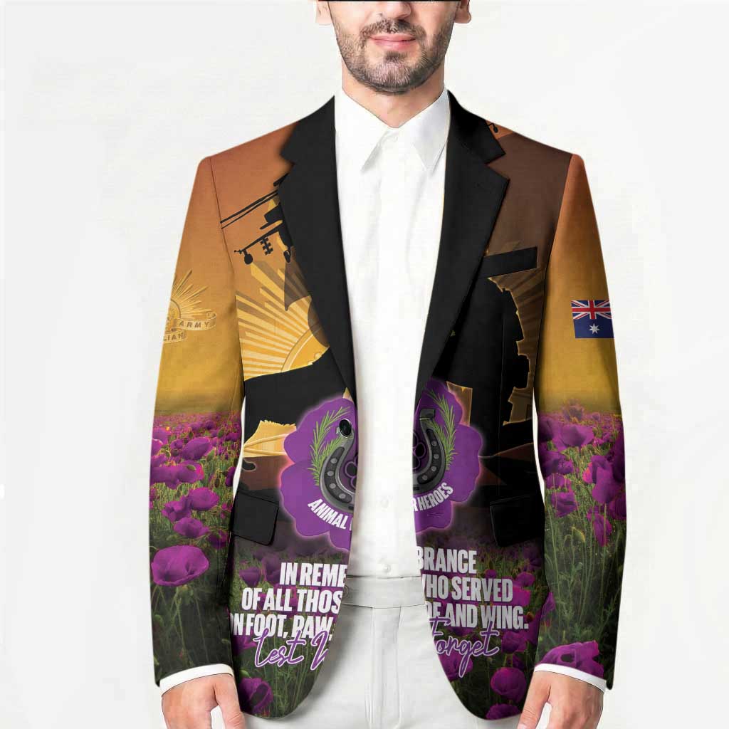 Animal War Heroes Australia ANZAC Day Blazer We Will Always Remember Them