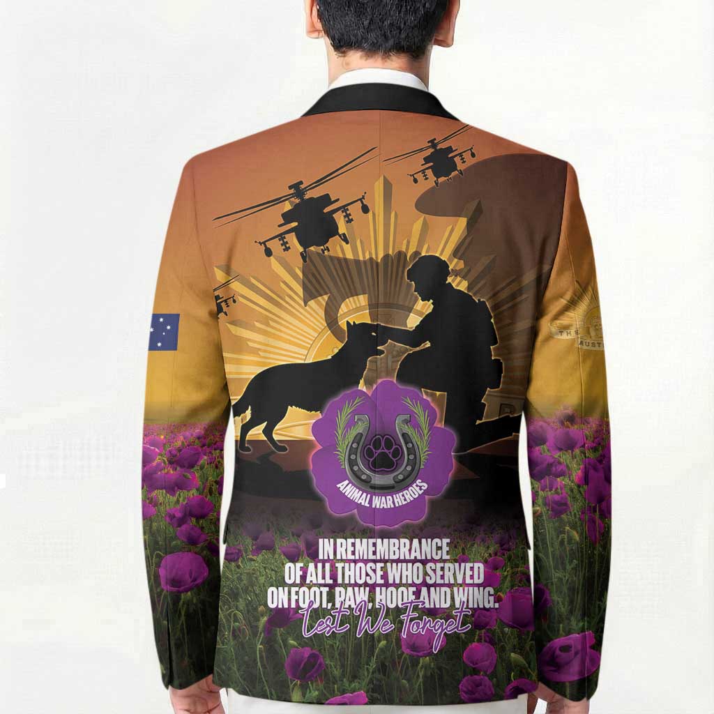 Animal War Heroes Australia ANZAC Day Blazer We Will Always Remember Them