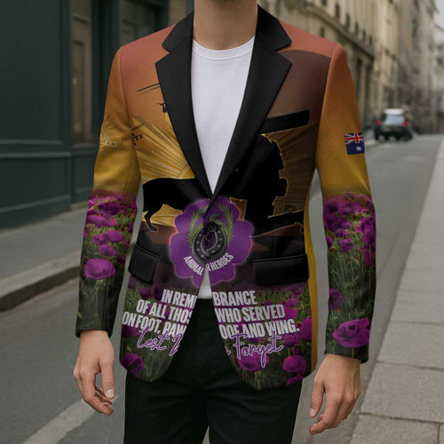 Animal War Heroes Australia ANZAC Day Blazer We Will Always Remember Them