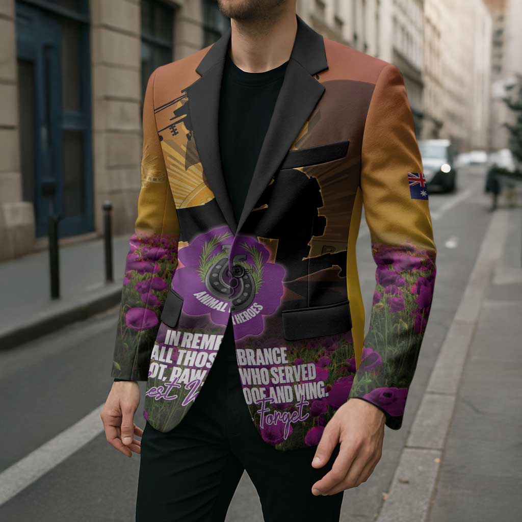 Animal War Heroes Australia ANZAC Day Blazer We Will Always Remember Them