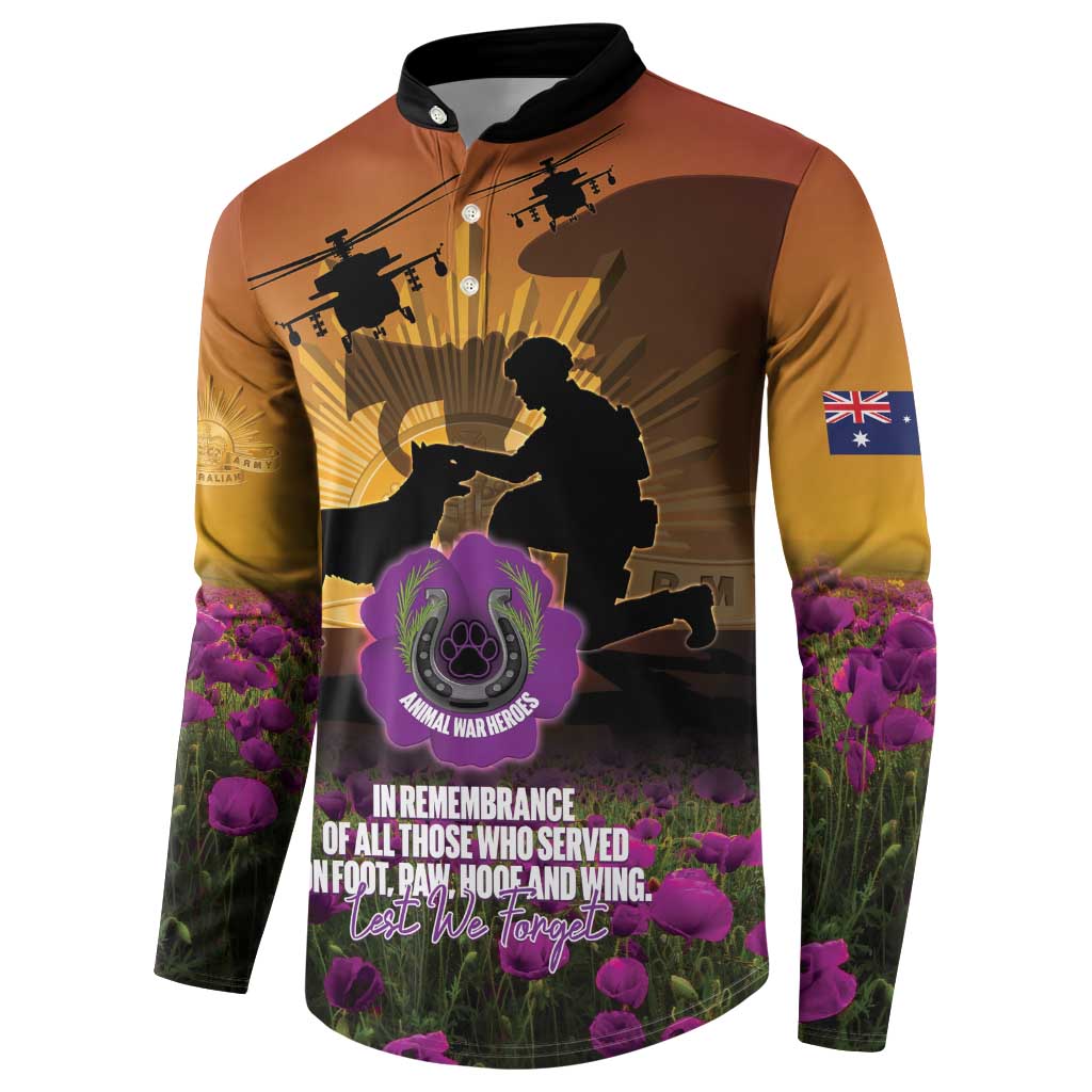 Animal War Heroes Australia ANZAC Day Button Sweatshirt We Will Always Remember Them