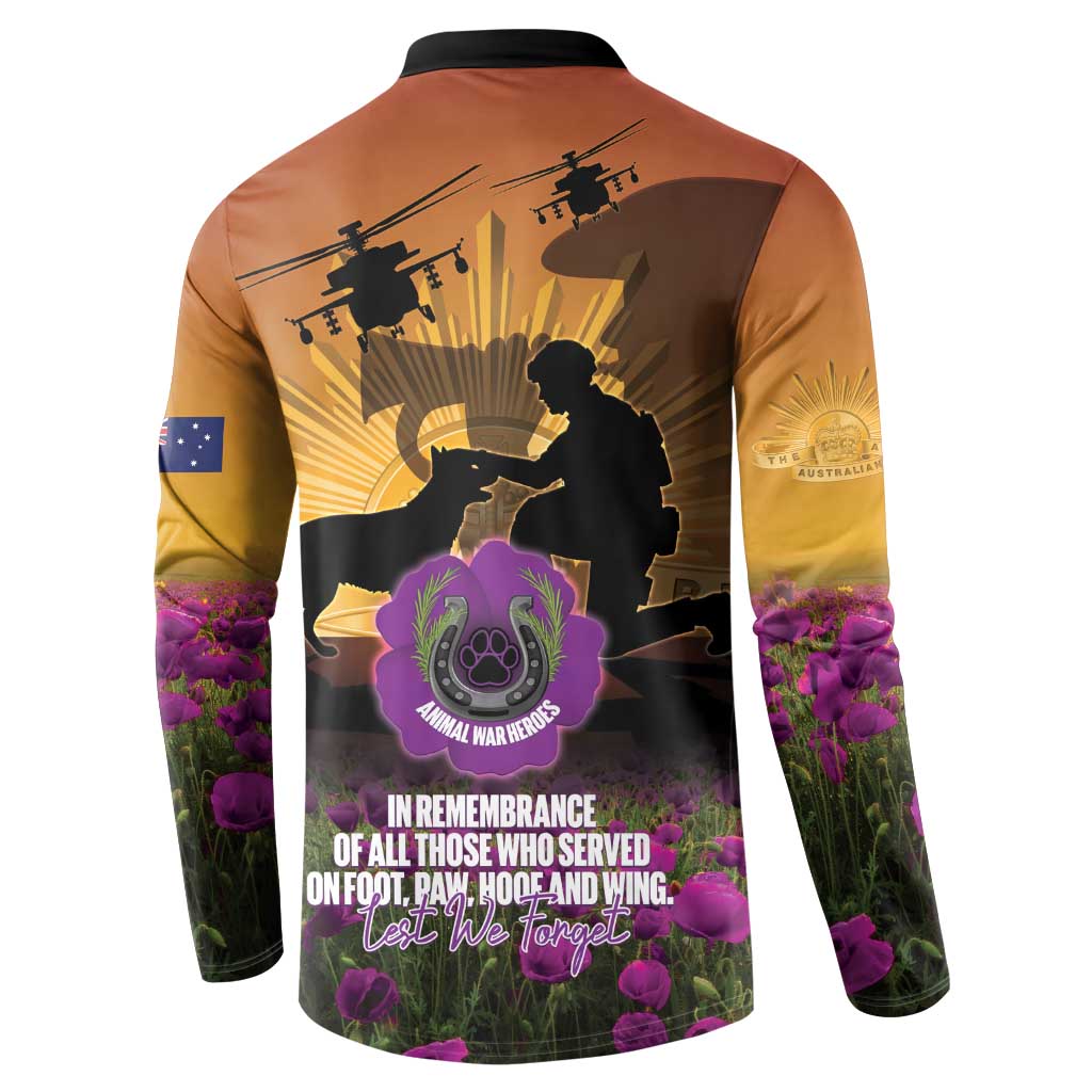Animal War Heroes Australia ANZAC Day Button Sweatshirt We Will Always Remember Them