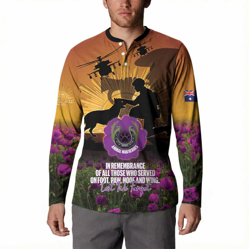 Animal War Heroes Australia ANZAC Day Button Sweatshirt We Will Always Remember Them