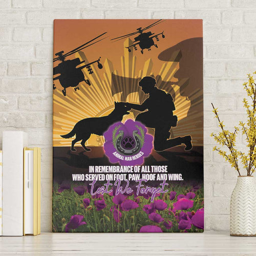 Animal War Heroes Australia ANZAC Day Canvas Wall Art We Will Always Remember Them