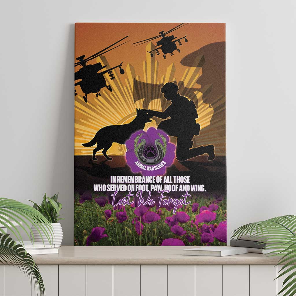 Animal War Heroes Australia ANZAC Day Canvas Wall Art We Will Always Remember Them
