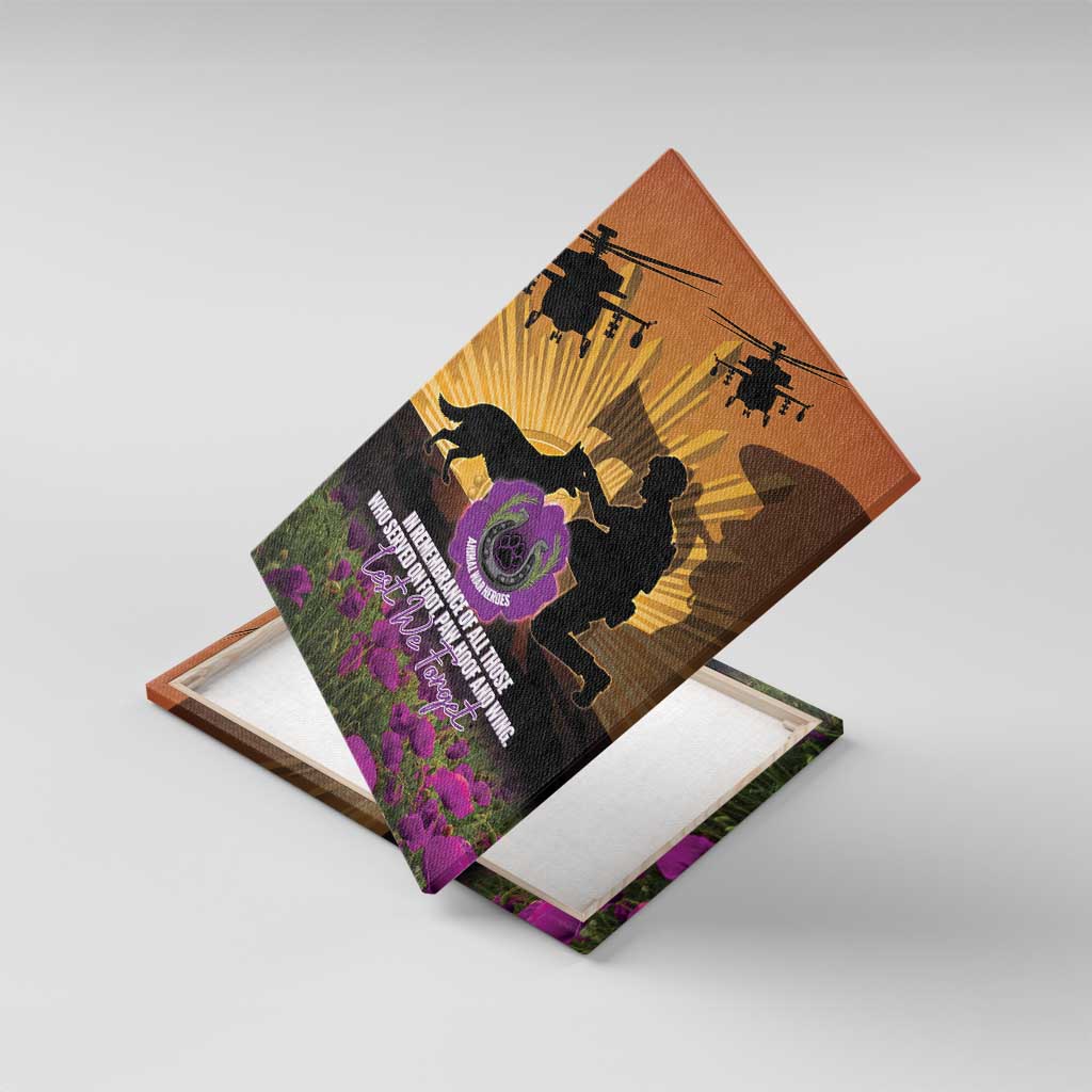 Animal War Heroes Australia ANZAC Day Canvas Wall Art We Will Always Remember Them