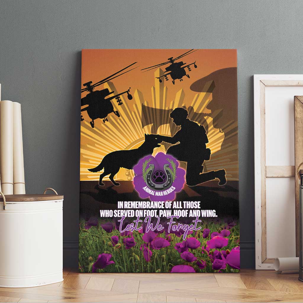 Animal War Heroes Australia ANZAC Day Canvas Wall Art We Will Always Remember Them