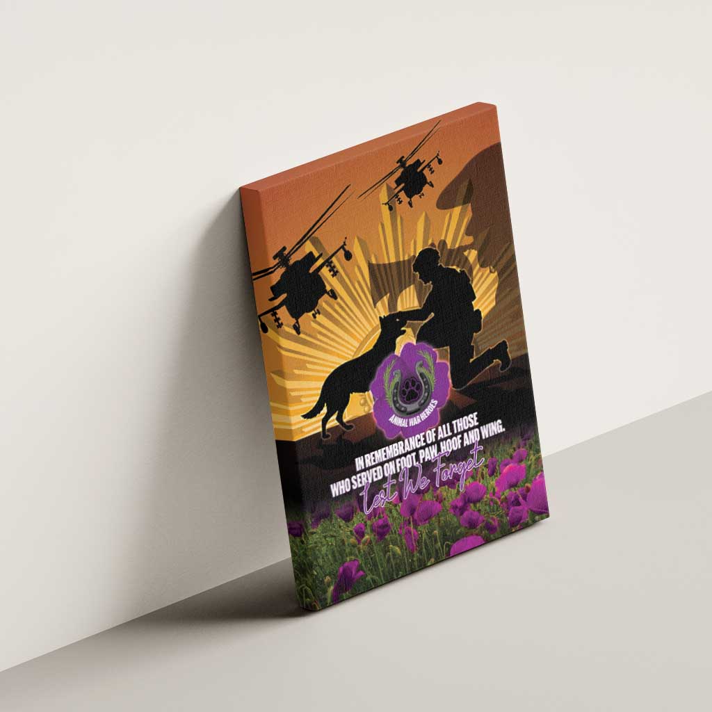 Animal War Heroes Australia ANZAC Day Canvas Wall Art We Will Always Remember Them