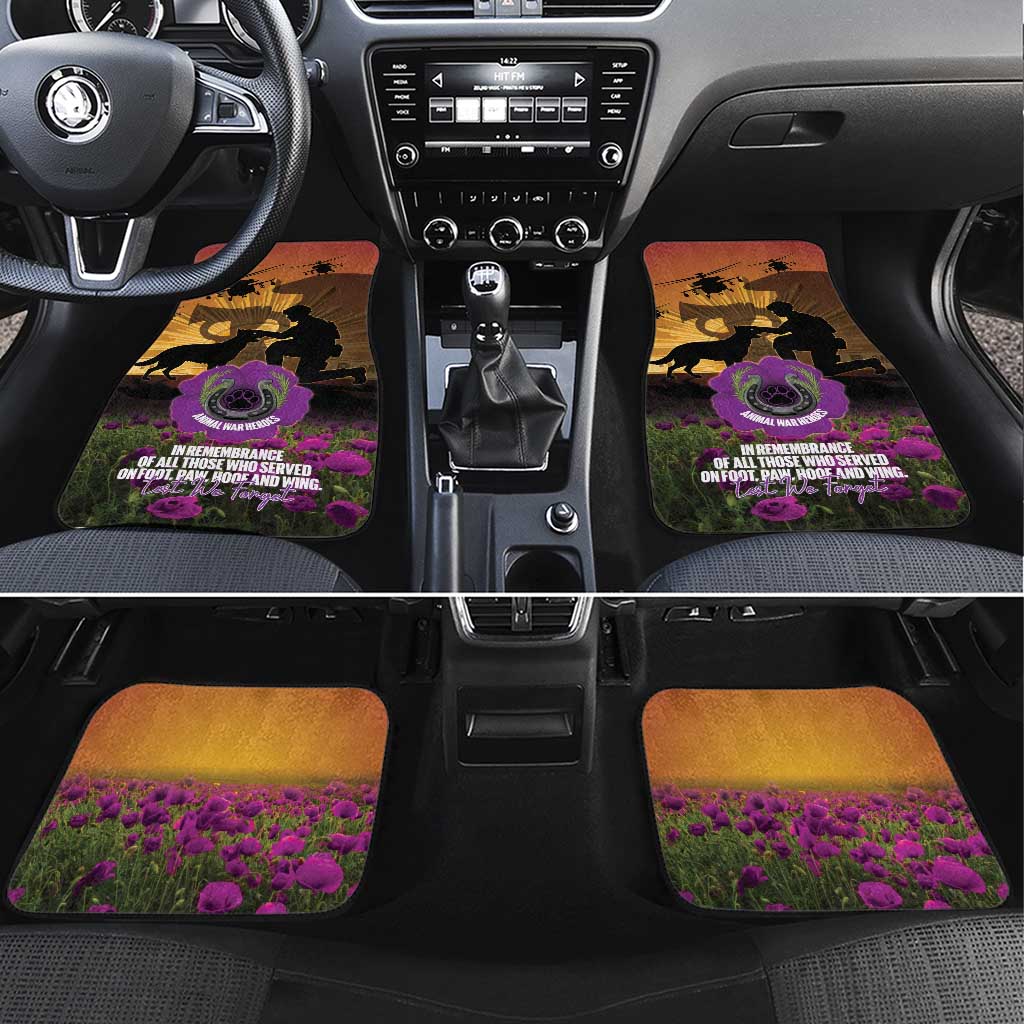 Animal War Heroes Australia ANZAC Day Car Mats We Will Always Remember Them