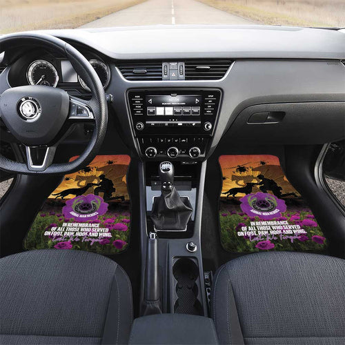 Animal War Heroes Australia ANZAC Day Car Mats We Will Always Remember Them