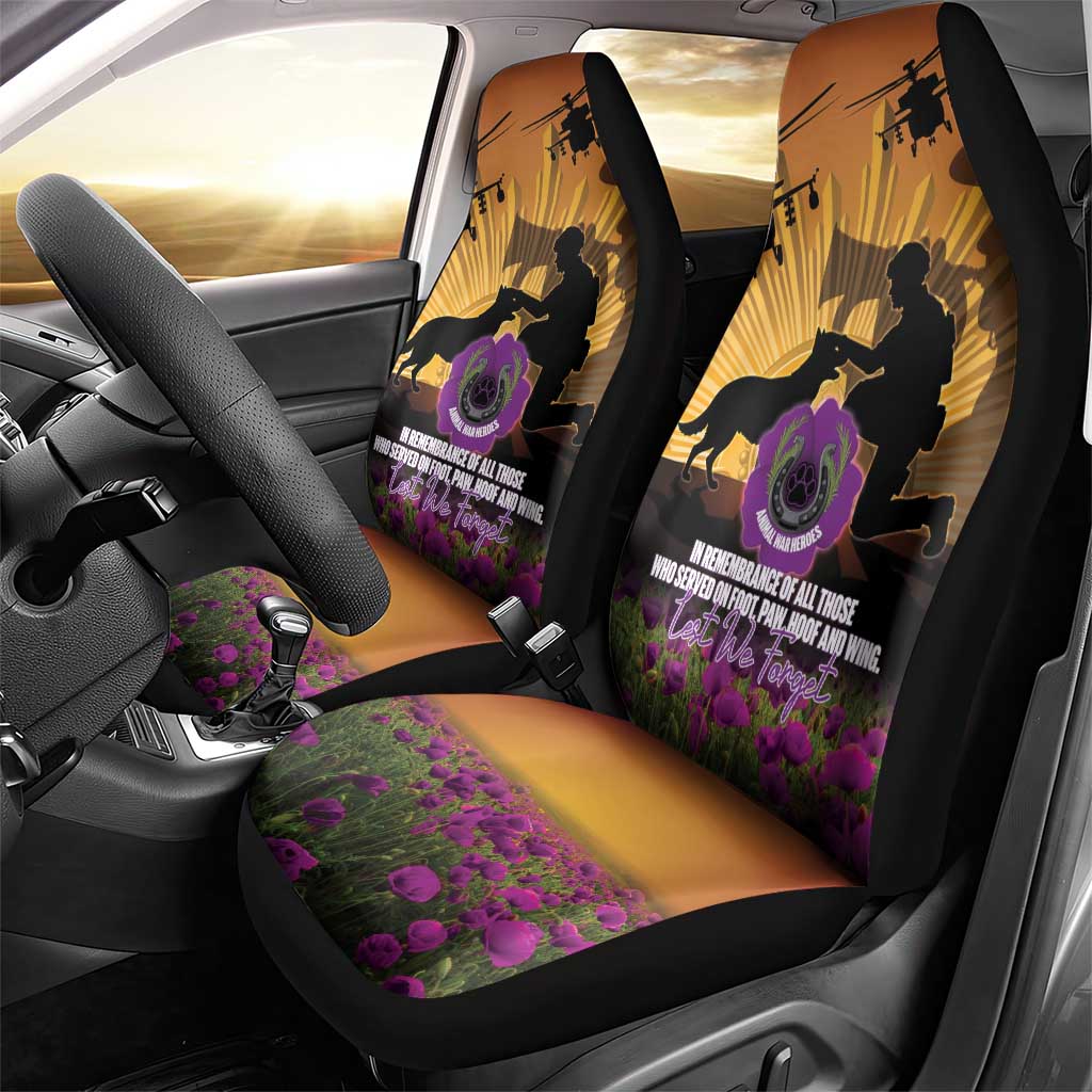 Animal War Heroes Australia ANZAC Day Car Seat Cover We Will Always Remember Them