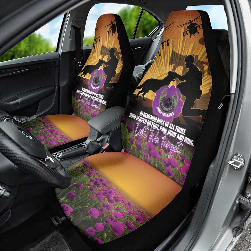 Animal War Heroes Australia ANZAC Day Car Seat Cover We Will Always Remember Them