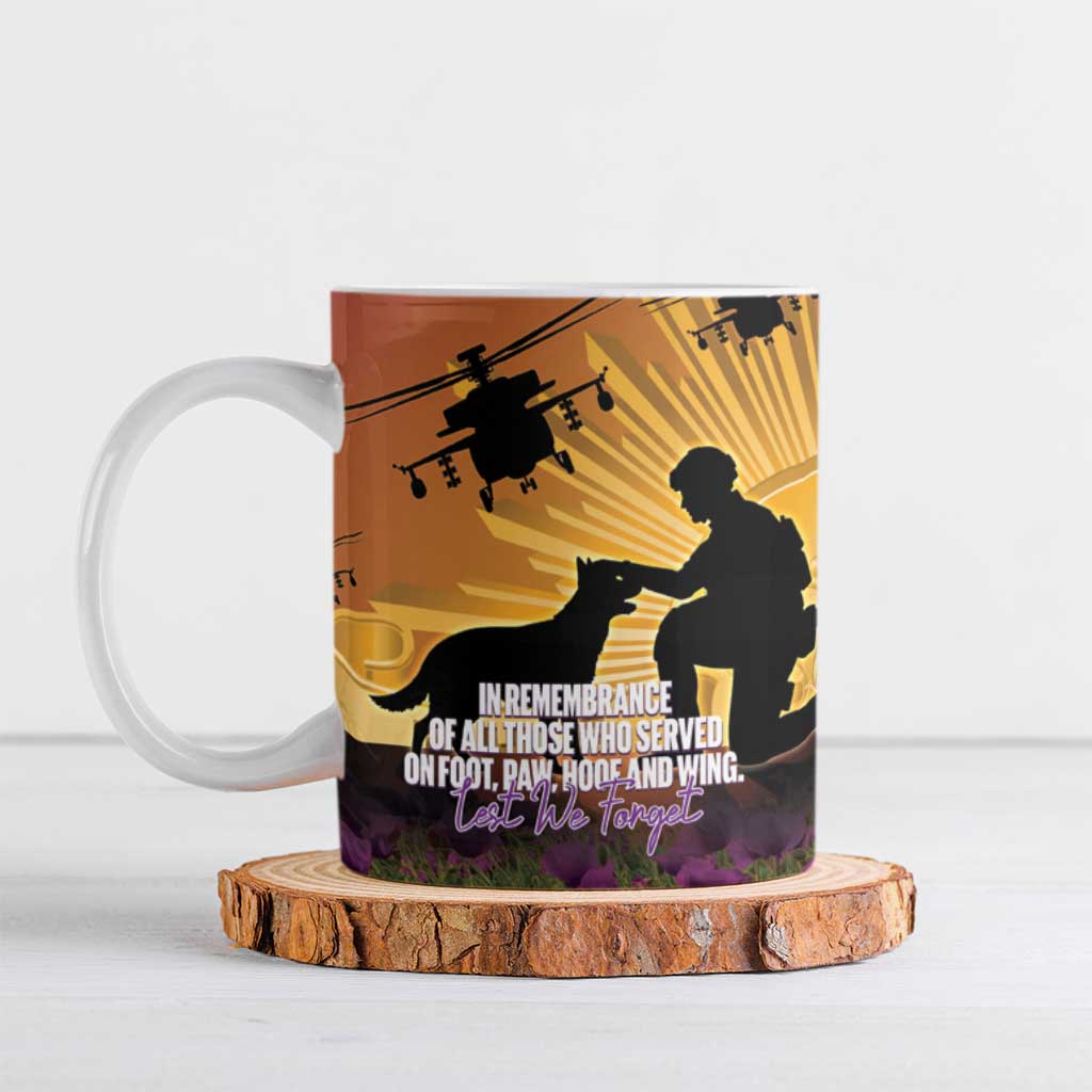 Animal War Heroes Australia ANZAC Day Ceramic Mug We Will Always Remember Them