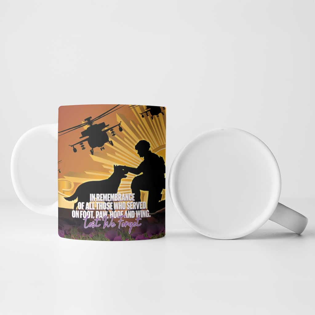 Animal War Heroes Australia ANZAC Day Ceramic Mug We Will Always Remember Them