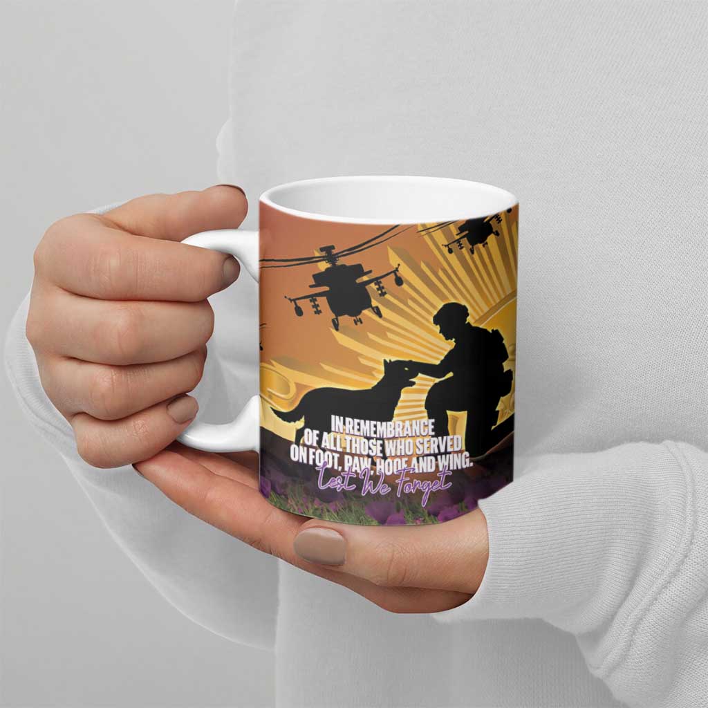 Animal War Heroes Australia ANZAC Day Ceramic Mug We Will Always Remember Them