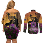 Animal War Heroes Australia ANZAC Day Couples Matching Off Shoulder Short Dress and Long Sleeve Button Shirt We Will Always Remember Them